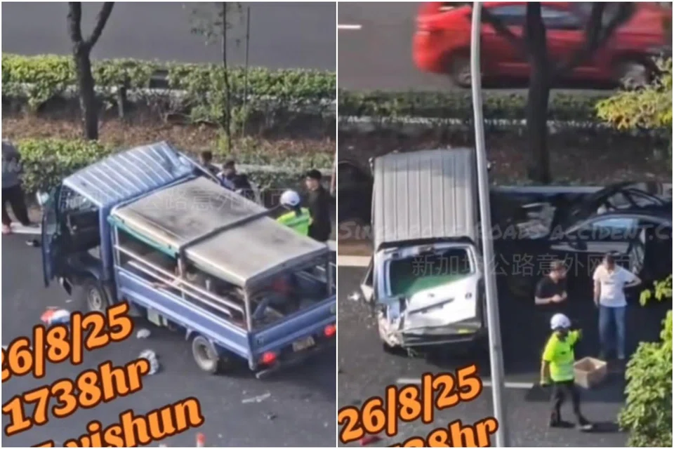 The accident took place in the late afternoon of Aug 26, and involved four vehicles - a lorry, a van and two cars.