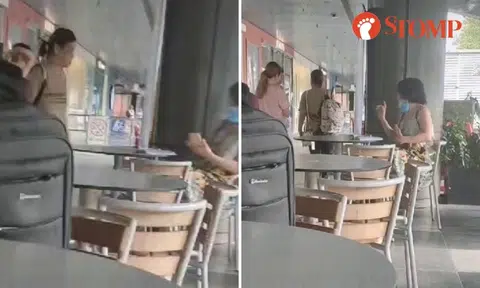 Women yell vulgarities at each other after one starts changing baby's diaper at Northpoint McDonald's