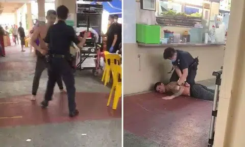 Man tasered, arrested after allegedly throwing chairs at coffee shop patrons, charging at officer at French Road