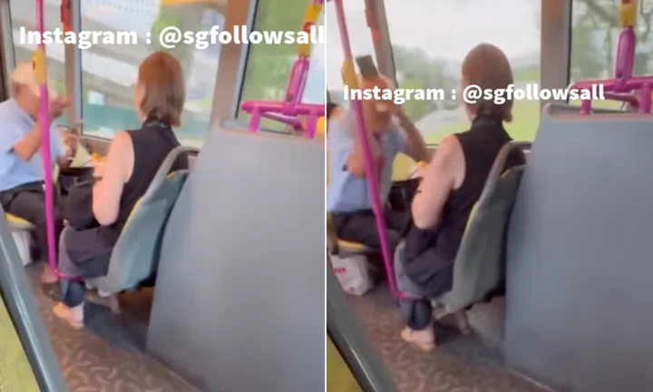 Elderly man scolds and hits woman for allegedly asking him to remove bags from public bus seat