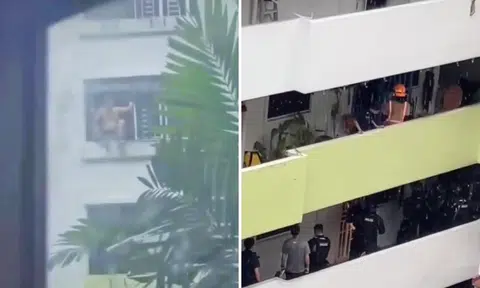 Man locks himself in Redhill flat and sits on 5th-storey window sill, cops break in with electric saw