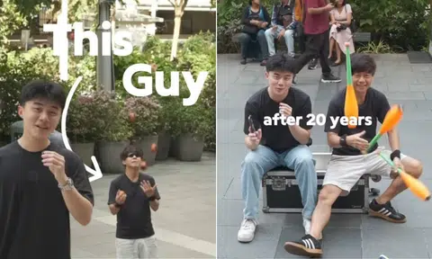 'My dad is Singapore's most famous busker': Son steps up to promote juggler father as competition hots up