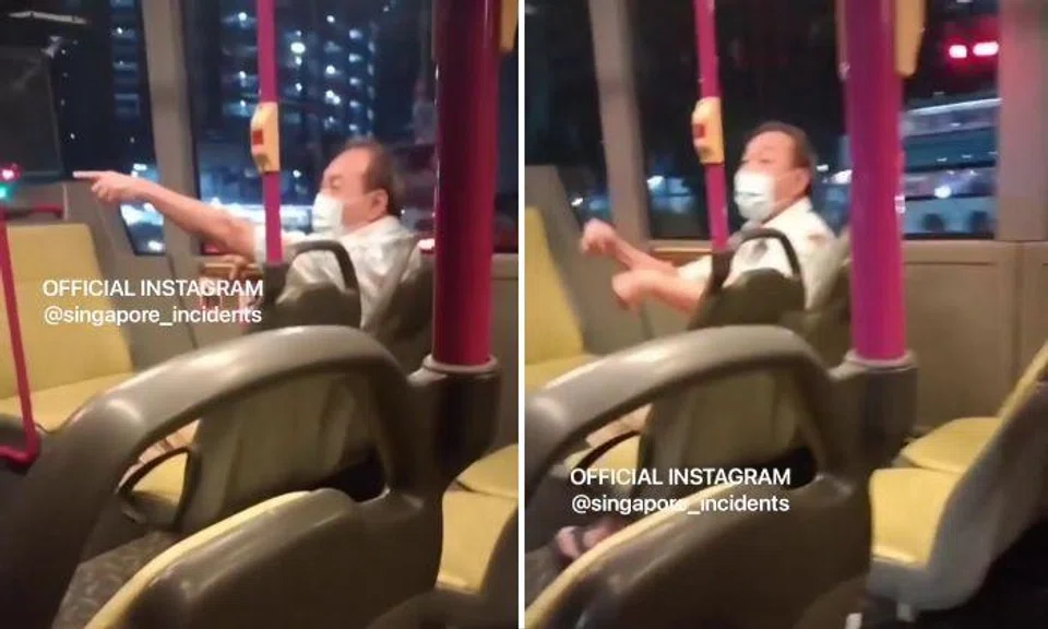 The man on camera said at one point: "Report? Report what? Report me to PAP? 999?"