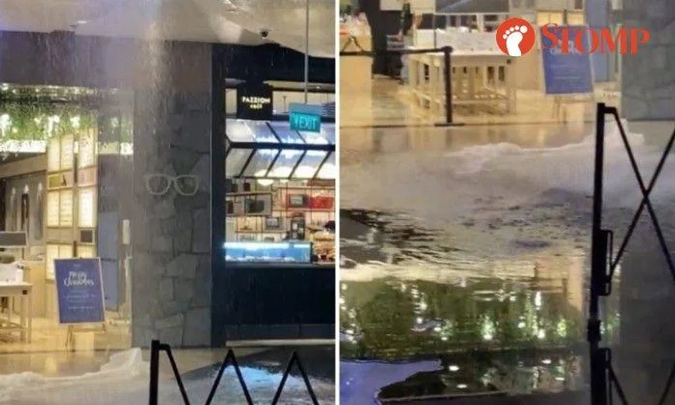 Water gushes down from Jewel Changi Airport ceiling after pipe leak, businesses affected for 30 min