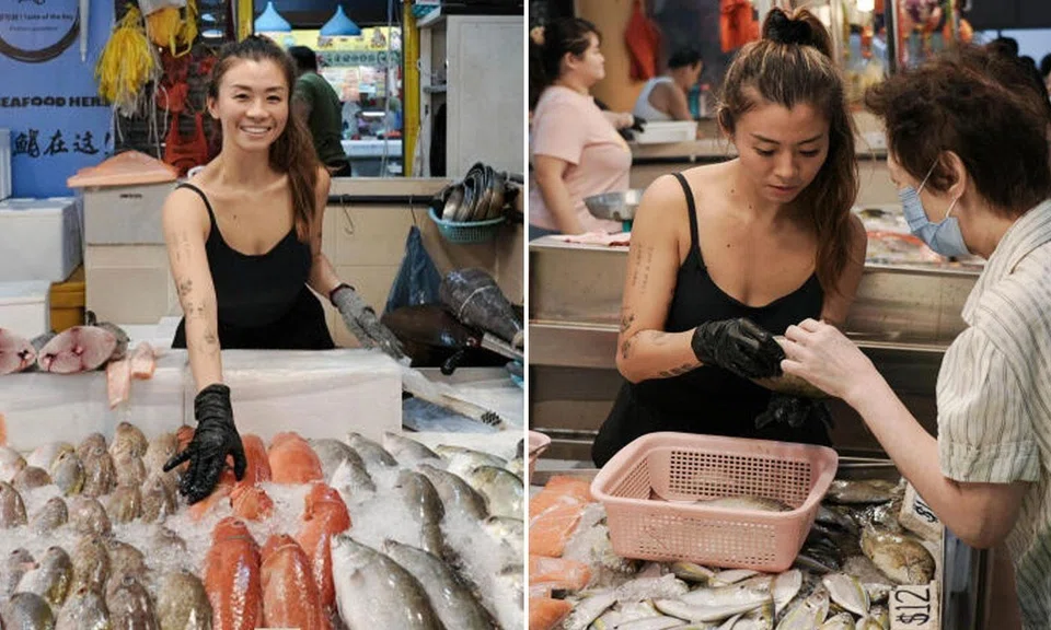 Former dental assistant Neo Hui Qin became a fishmonger