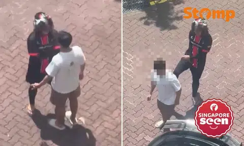 Driver and motorcyclist get into heated fight over bike parked near bin at Segar Road