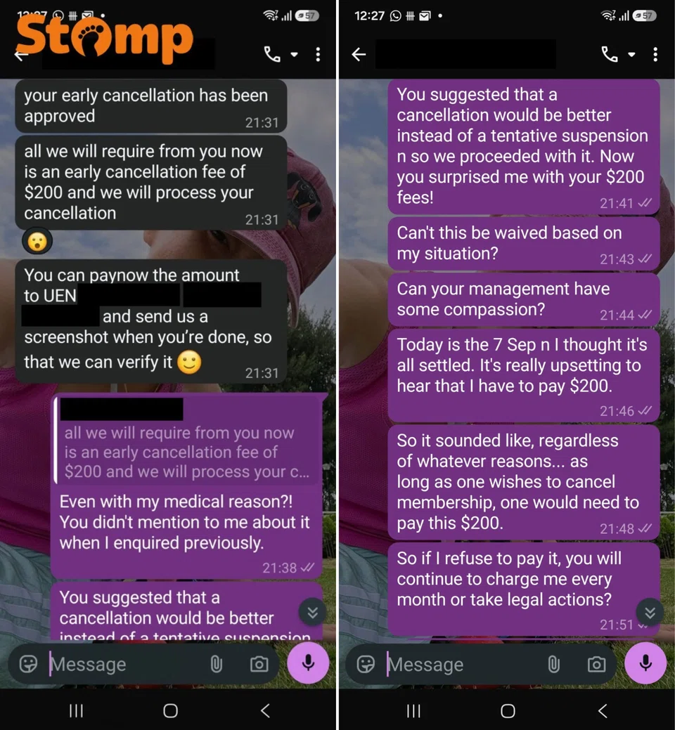gym cancellation fee, cancer patient, compassion