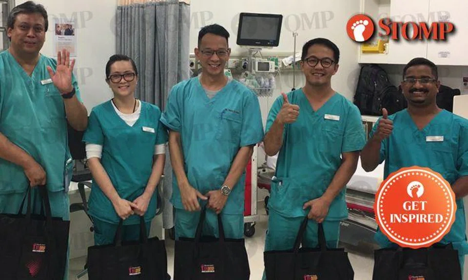 Stomp gives 'Goody Bags' to heroic emergency team from Farrer Park Hospital: "Stop looking, start doing"