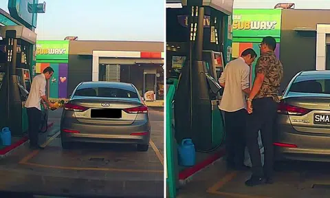 S'pore driver caught red-handed pumping Ron95 fuel in JB, netizens turned off