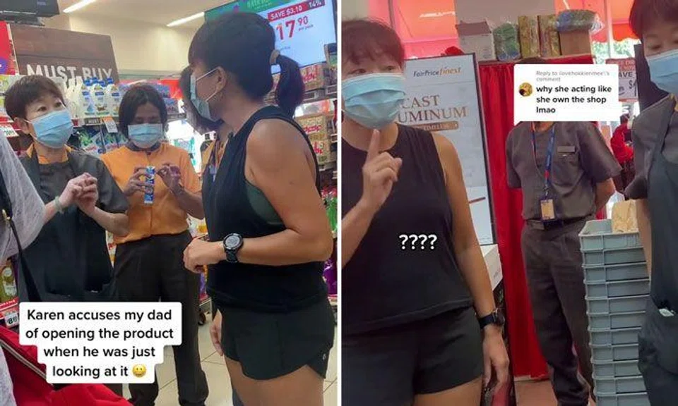 'Karen' argues with FairPrice staff, accuses man of opening cream: 'Please do not act like an animal'