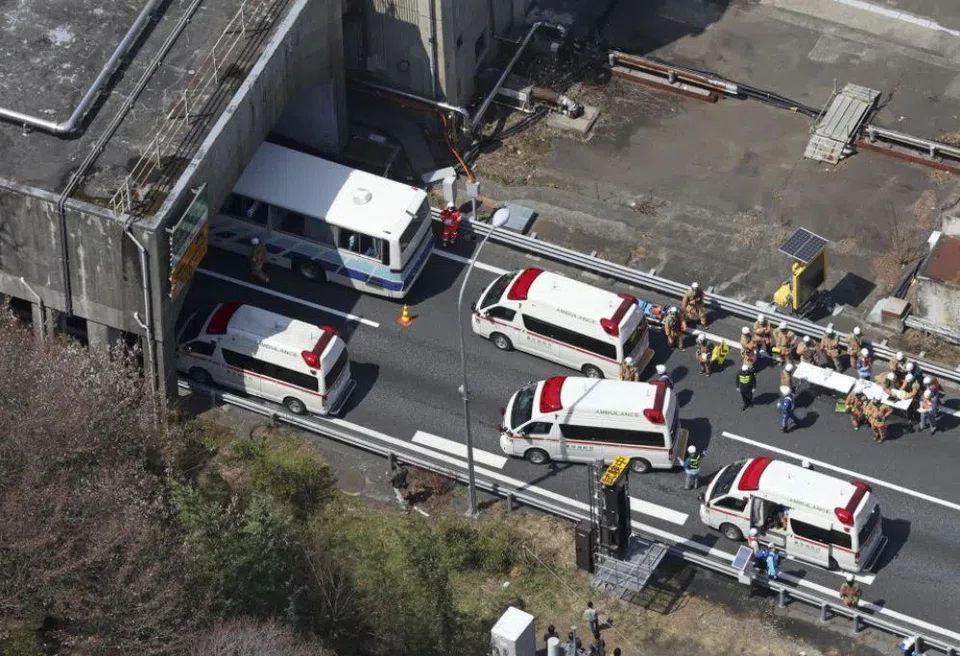 The buses had earlier departed from JR Tokyo Station and were on their way to Lake Kawaguchi in neighboring Yamanashi Prefecture.