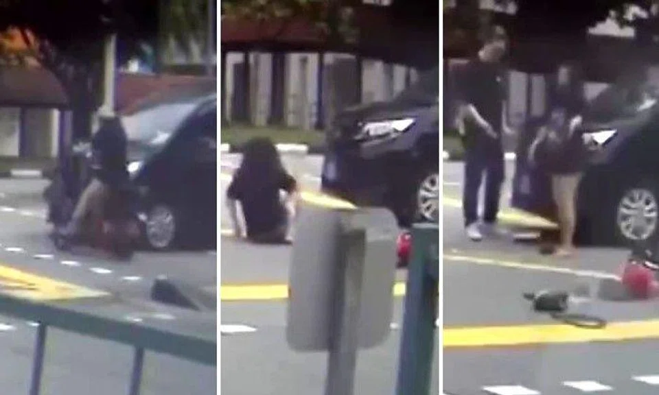 A dashcam video of the collision circulating online shows the PMD rider crossing the road when the light was not in her favour.