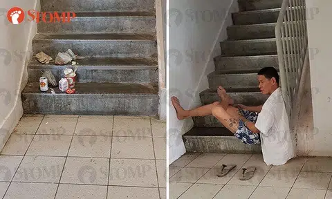 Man makes himself right at home at Beach Road stairway, allegedly for 2 years