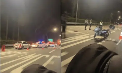 A 31-year-old male motorcyclist was taken unconscious to hospital, where he subsequently died, the police said.