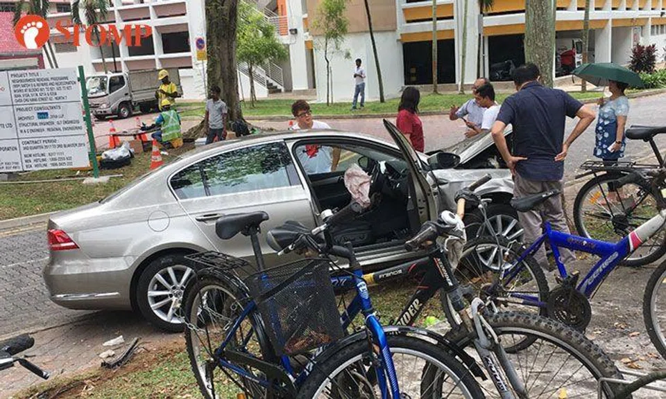 79-year-old driver and daughter taken to hospital after car crashes into tree at CCK carpark
