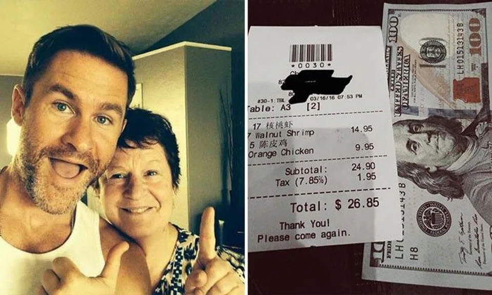 Man who was a child of divorced parents tips waitress $100 because she reminds him of his mum
