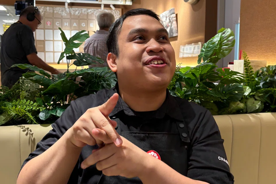 Though a little anxious, Mr Salahuddin was very enthusiastic while sharing his experiences. TNP PHOTO: SEAH JUN DE