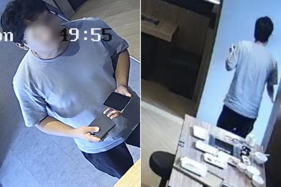 The man entered the store at 3.49pm and left at 4.55pm. 