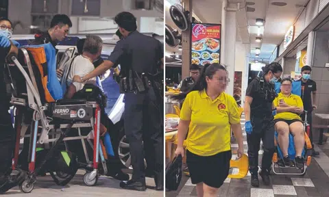 bedok coffee shop fight man assaults 3 people