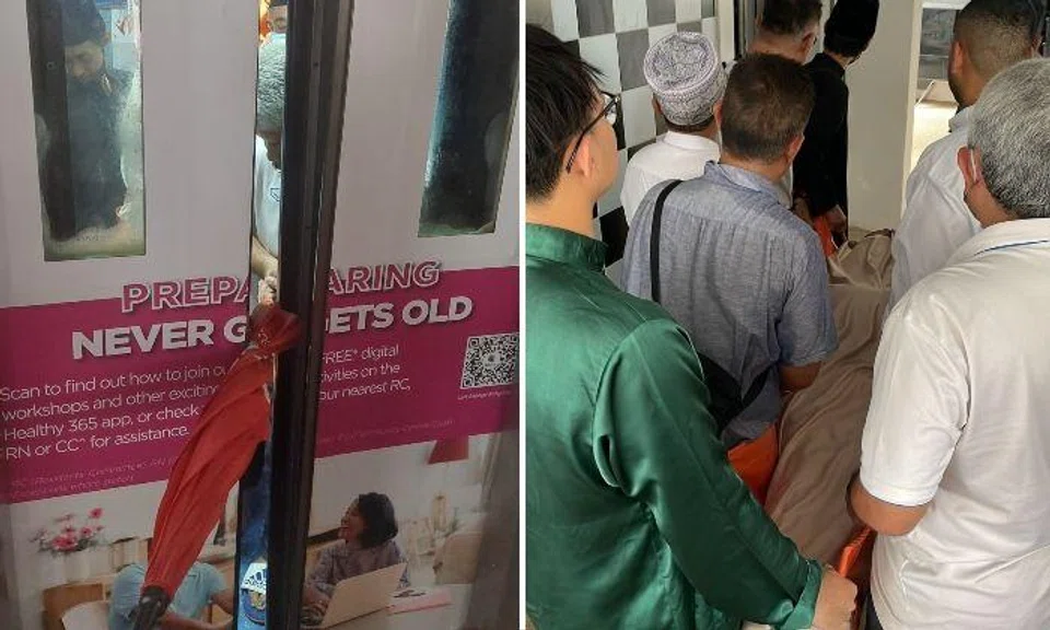 A Facebook post the same day shared pictures of the incident that show a group of presumably Muslim men carrying the body of a deceased person towards a lift.