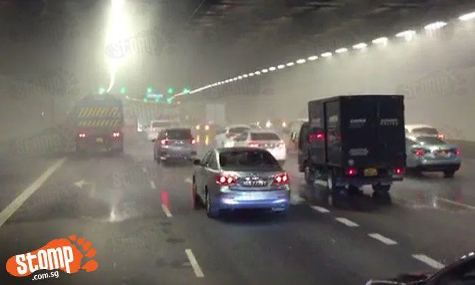 'Free car wash' for vehicles on MCE after fire-fighting system gets accidentally activated