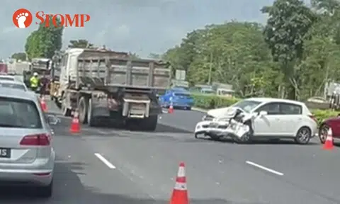 Car crushed in KJE accident with 2 tipper trucks and trailer: Driver, teen passenger taken to hospital
