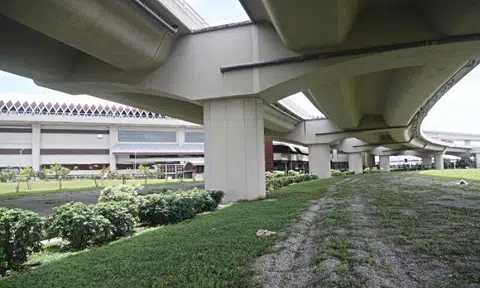 Under the Tuas Viaduct. Photo: Shin Min Daily News