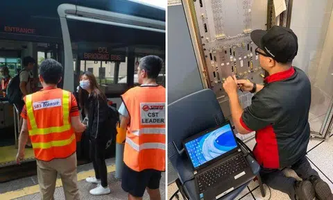 Free regular bus and bridging services between the affected stations were available. Photos: The Straits Times