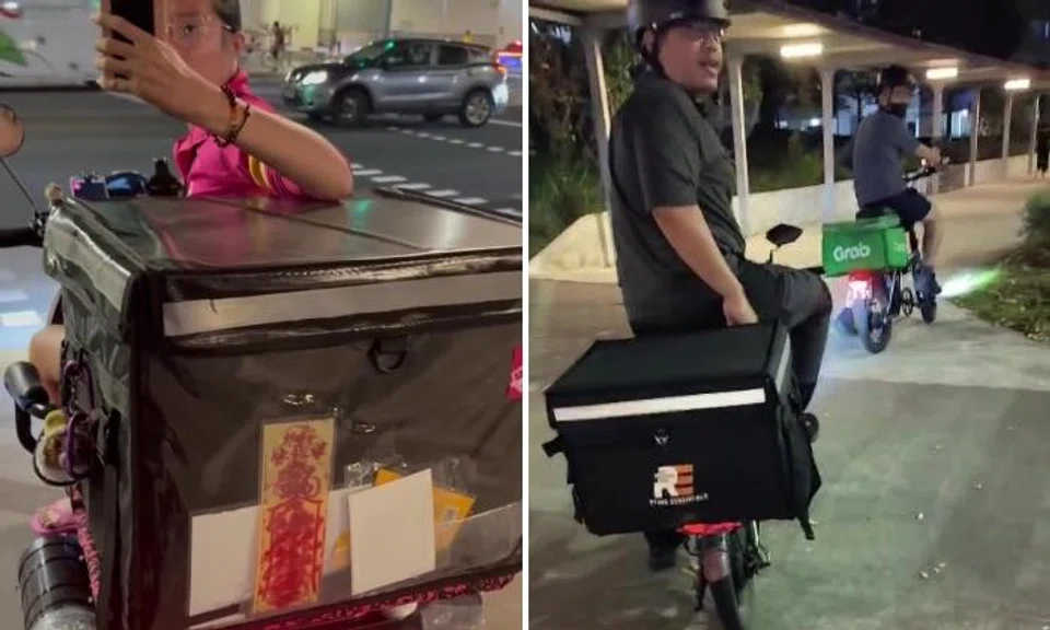 Delivery riders in shouting match take videos of each other in Tampines