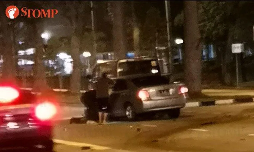 Car and van collide along Upper Serangoon Road
