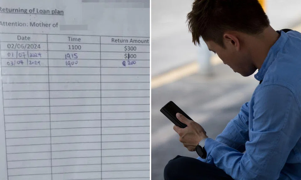 loan repayment receipt, man looking at phone