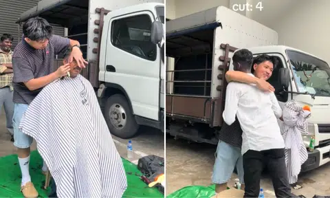 Man who gave free haircuts to 10 foreign workers hailed as 'kind soul'