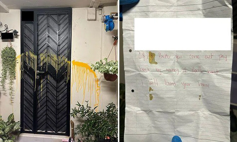 Man arrested after splashing Bedok unit with yellow paint and threatening to burn resident's home