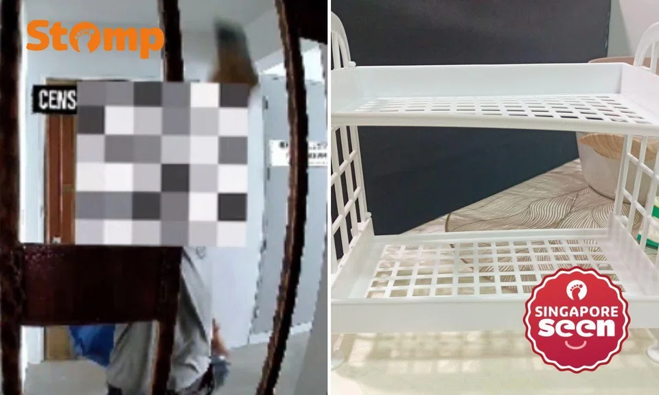 cctv footage of delivery rider, tilted organiser
