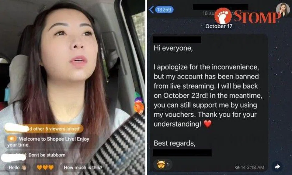 Stomper JJ shared a screenshot of a Shopee affiliate using her phone to livestream while driving recently.