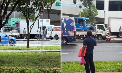 2 men taken to hospital after chain collision involving 5 vehicles in Choa Chu Kang
