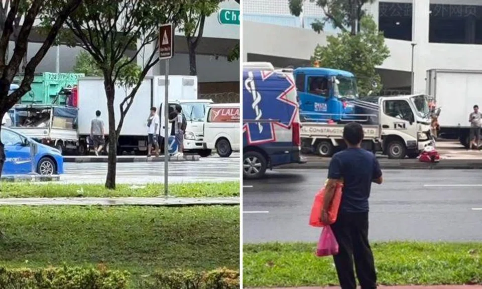 2 men taken to hospital after chain collision involving 5 vehicles in Choa Chu Kang