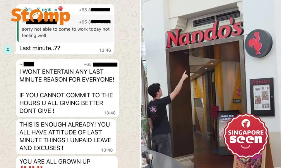 Nando’s manager lashes out at unwell part-timer in team chat for ‘excuses’ and being ‘last minute’