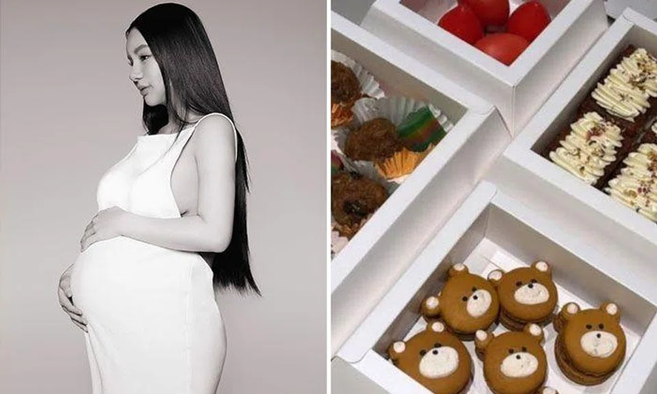 Socialite Kim Lim's gift box came with red eggs and a variety of sweet treats .PHOTOS: KIM LIM, REBECCA LIM/INSTAGRAM