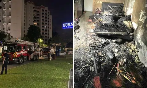 SCDF posted on Facebook that it was alerted to the fire at Block 508A Wellington Circle at 1.40am.