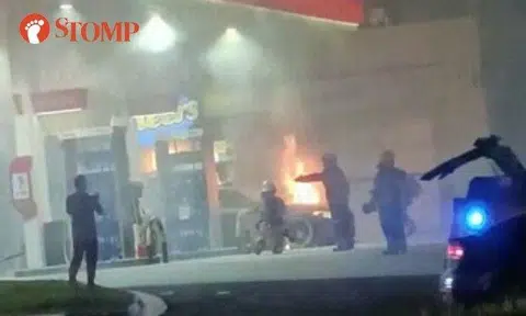 Firefighters used a water jet and a compressed air foam backpack to put out the fire.