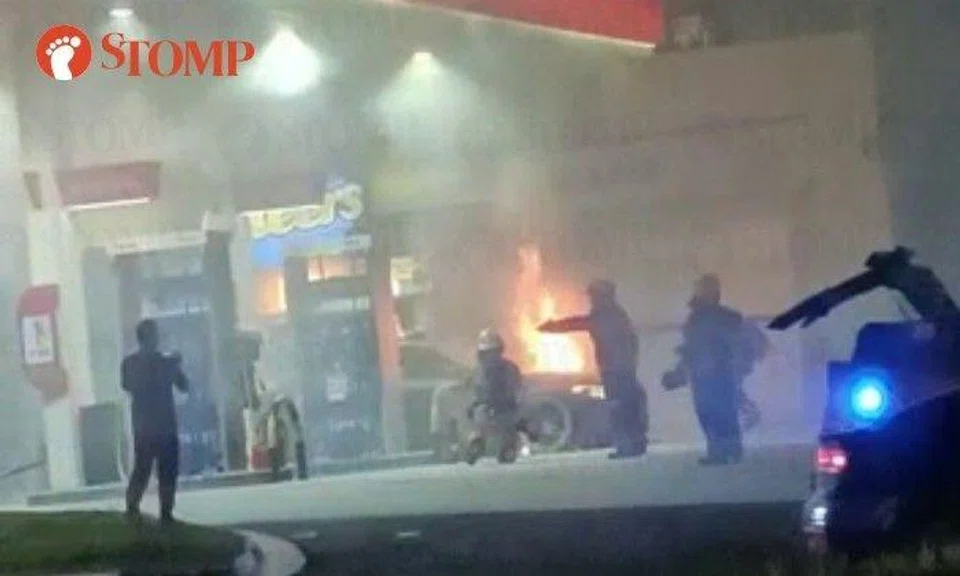 Firefighters used a water jet and a compressed air foam backpack to put out the fire.