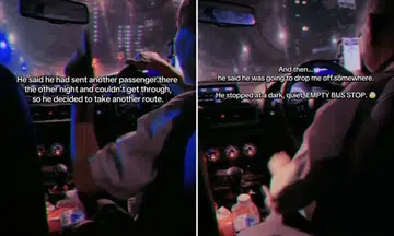 grab driver leads passenger on scary ride, takes multiple detours and asks her to alight at deserted bus stop