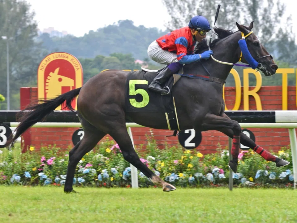The Lawson Moy-trained Eruption (Laercio de Souza) making winning look easy in a Class 3 race over 1,400m at Kuala Lumpur on April 27.
