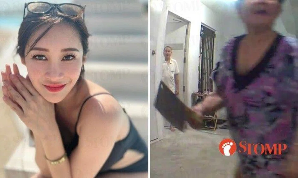 Stomper Nicole shared videos of an elderly neighbour threatening the previous resident of her flat with a chopper.