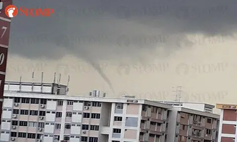 Tampines resident captures photo of Wednesday's waterspout