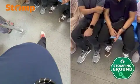 Pregnant on MRT train