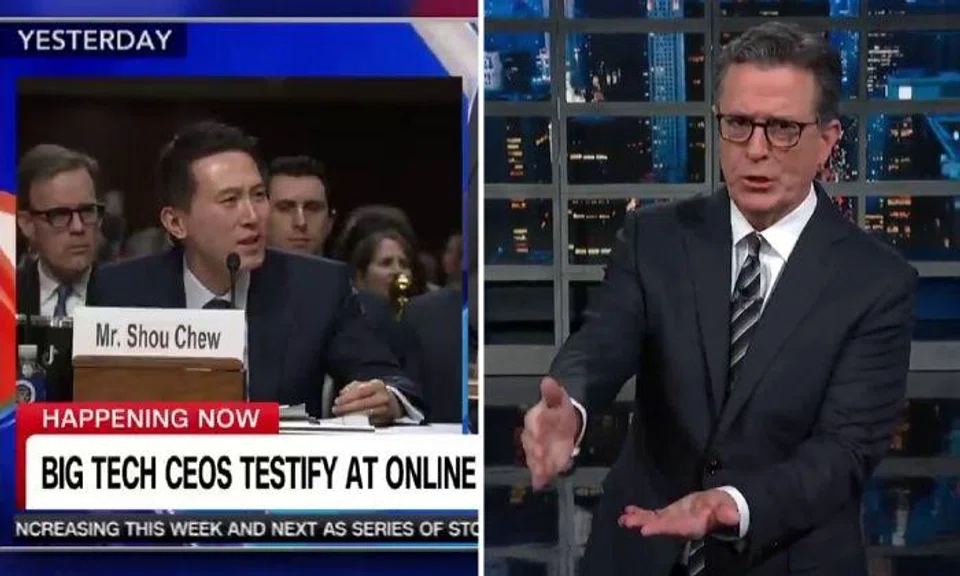 On the Feb 2 telecast of The Late Show With Stephen Colbert, an edited clip of the exchange was played during the talk show's opening monologue.