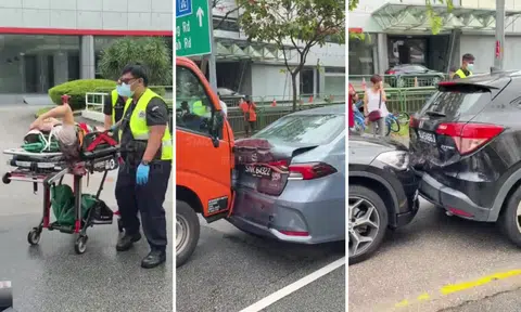 4 injured in accident involving lorry and 3 cars at Alexandra Road, man arrested for drink driving