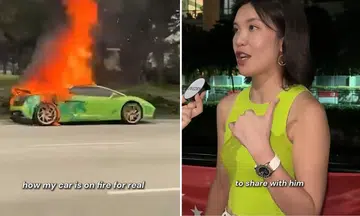 owner’s calm reaction to lamborghini catching fire on ECP goes viral